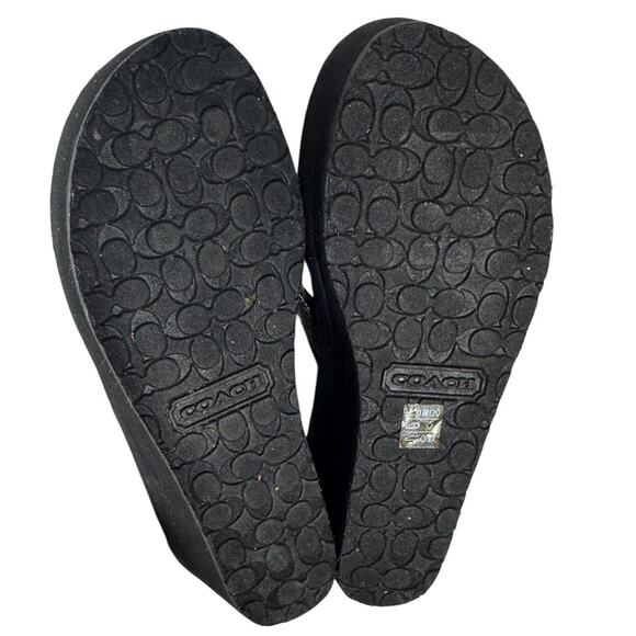 Coach Jolene Wedge Flip Flop Sandals Women’s Size 6B Black Platform Thong A9820 - Picture 9 of 10